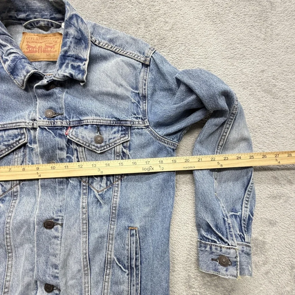 Levi Strauss & Co. Jacket Mens S Blue Denim Biker Collared Unlined Pockets